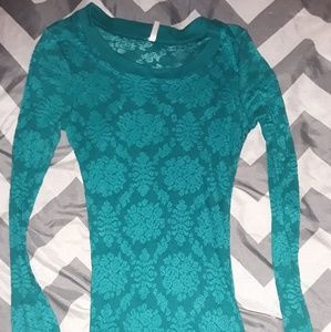 Teal green thermal shirt